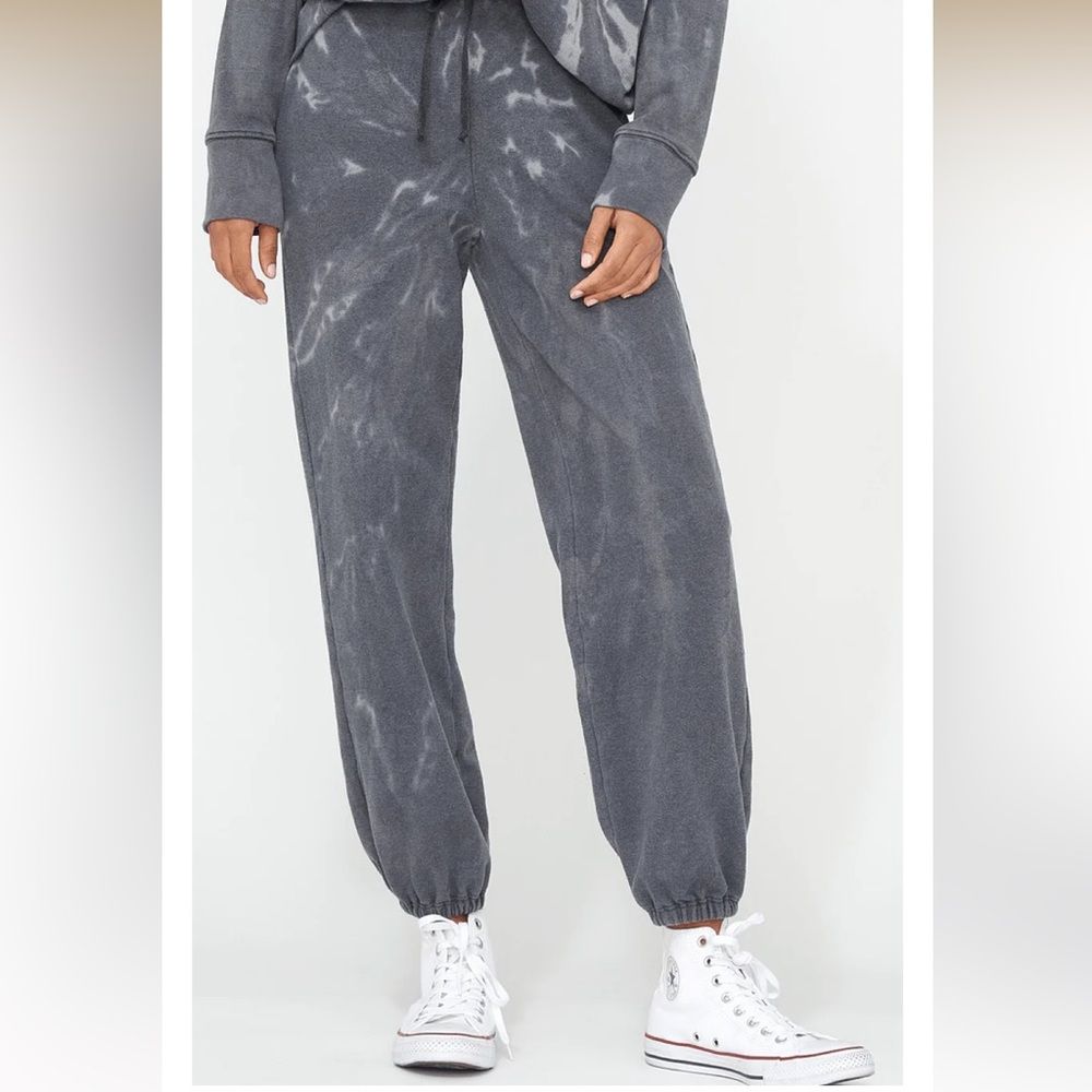 Lacausa Womenâs Size S Slater Sweatpants Dark Gray Tie Dye Loungewear Oversized